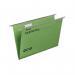 Rexel Foolscap Suspension Files with Tabs and Inserts for Filing Cabinets, 15mm V-base, 100% Recycled Manilla, Green, Multifile Plus, Pack of 20