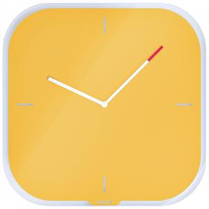 Leitz Cosy Silent Glass Wall Clock Warm Yellow 90170019