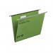 Rexel A4 Suspension Files with Tabs and Inserts for Filing Cabinets, 15mm V-base, 100% Recycled Manilla, Green, Multifile Plus, Pack of 20