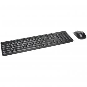 Kensington Pro Fit Low-Profile Wireless Desktop Set with spill-proof keyboard with multimedia keys ambidextrous mouse and AES encryption Black  K75230UK