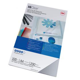 GBC HiClear Binding Cover A4 200 Micron Glass Clear (Pack 100) CE012080E