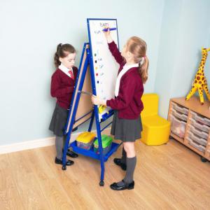 Click to view product details and reviews for Standard A Frame Mobile Magnetic Drywipe Easel Blue Double Boarded.