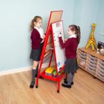 Standard A-Frame Mobile Magnetic Drywipe Easel Red Double Boarded
