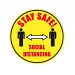 SECO SOCIAL DISTANCING FLOOR MARKER 430mm Diameter Floor Sign