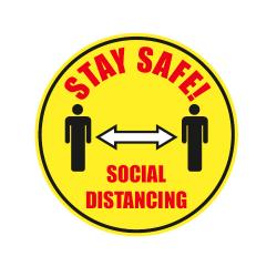 Cheap Stationery Supply of SECO SOCIAL DISTANCING FLOOR MARKER 430mm Diameter Floor Sign Office Statationery