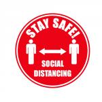 SECO SOCIAL DISTANCING FLOOR MARKER 300mm Diameter Floor Sign Pack of 2