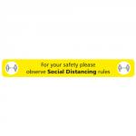 SECO Social Distancing Yellow Floor Sign 600x80mm with anti-slip laminate