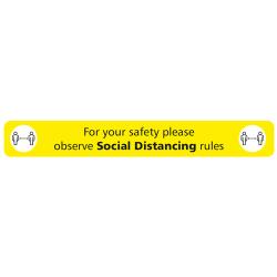 Cheap Stationery Supply of SECO Social Distancing Yellow Floor Sign 600x80mm with anti-slip laminate Office Statationery