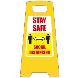 Cheap Stationery Supply of SECO Free standing Social Distancing Floor Sign Office Statationery