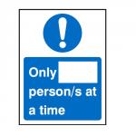 SECO NUMBER OF PERSONS Self Adhesive Vinyl Pictogram Sign with Peel and Stick Backing 150x200mm